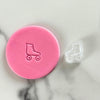 mini roller skate fondant cookie stamp with embossed detail