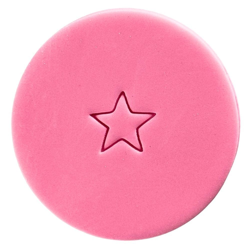 mini star cookie stamp fondant design
