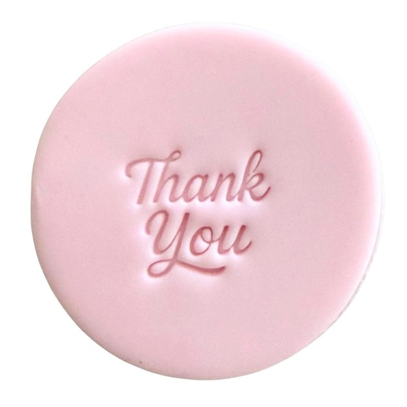 Mini Thank You fondant cookie stamp design – perfect for thank you cookies and gifts