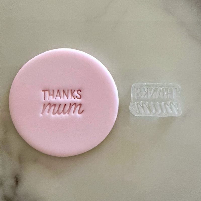 Mini Thanks Mum cookie stamp and fondant – perfect for heartfelt homemade cookies for Mum