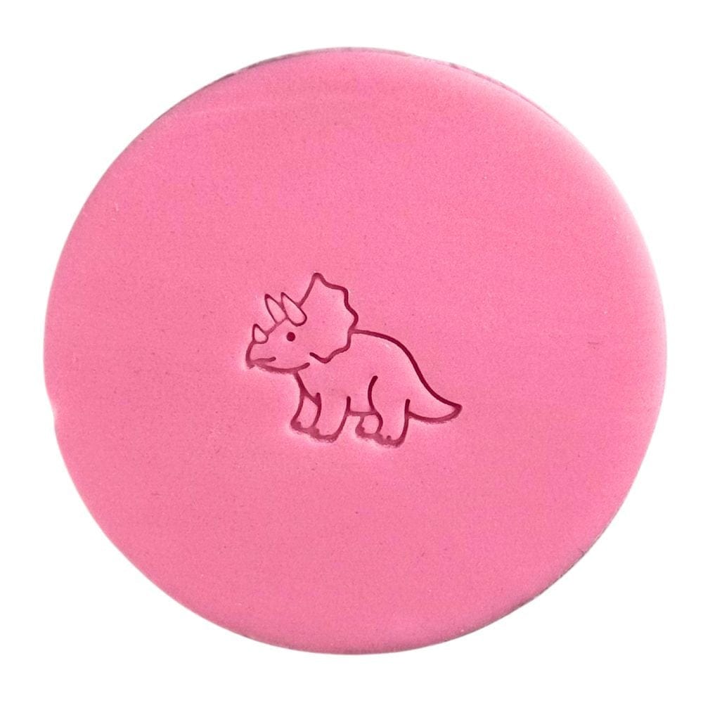 triceratops dinosaur fondant cookie stamp