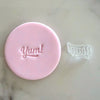 Cute fondant cookie stamp with Yum! text design
