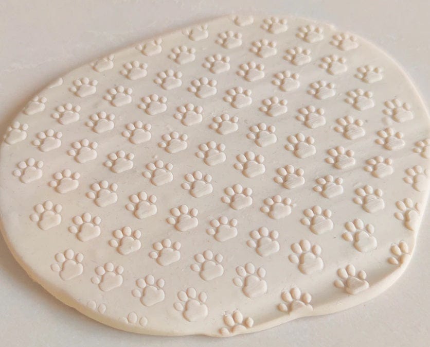 Paws Pattern Large Embossed Rolling Pin Engraved Cookie Baking Decorative