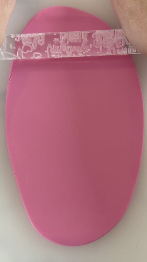 Pixie Roller mothers day embossed textured rolling pin rolling heartfelt pattern into fondant