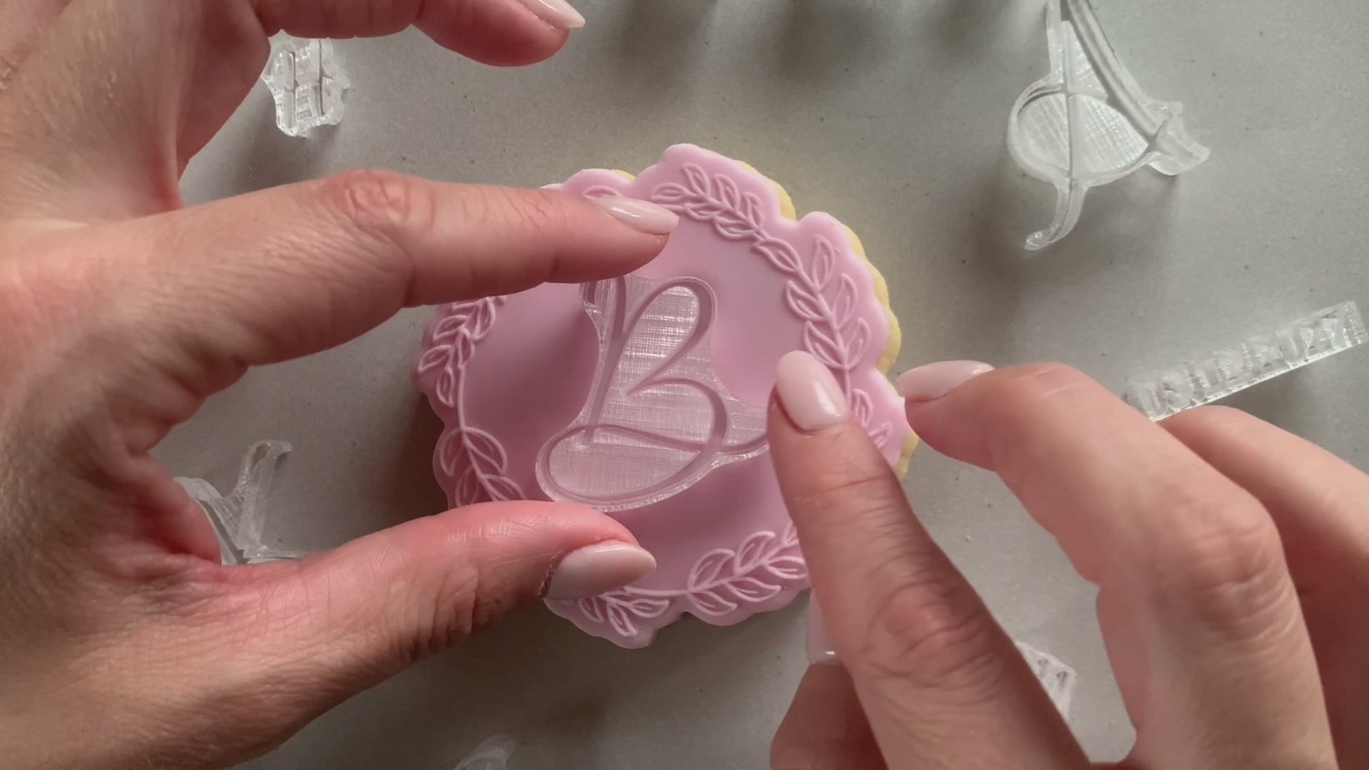Professional Elegant Cursive Capital Letter Cookie Stamps (A-Z & More!)