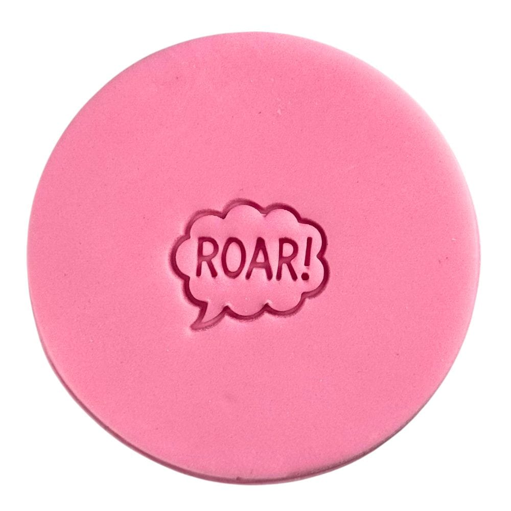 roar dinosaur cookie stamp fondant design