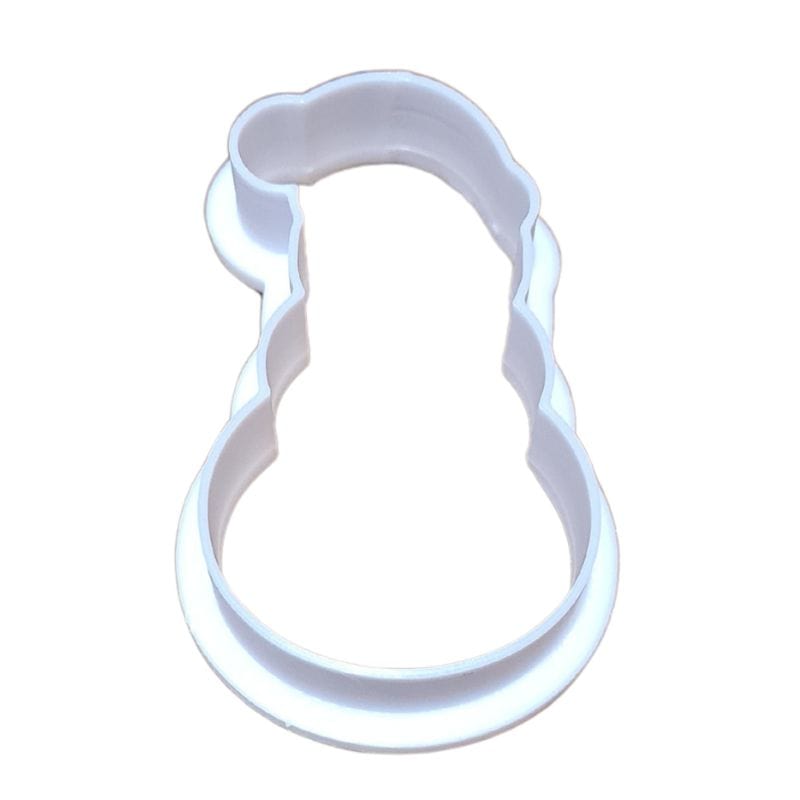 Snowman Christmas cookie cutter – top view on white background