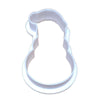 Snowman Christmas cookie cutter – top view on white background