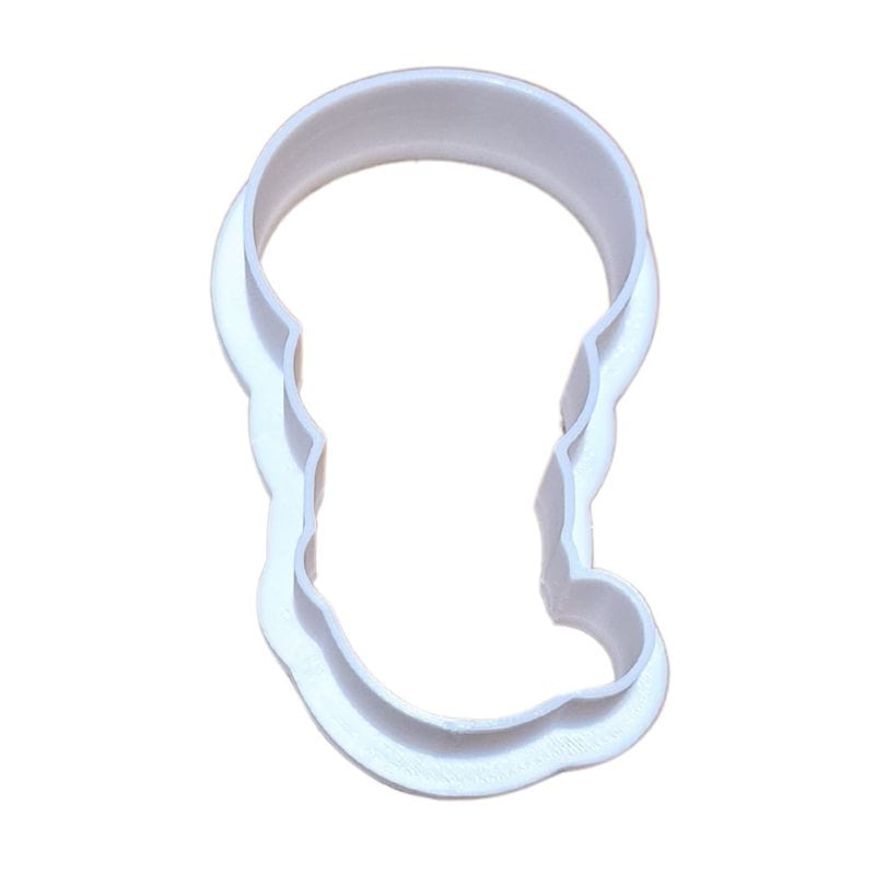 Snowman Christmas cookie cutter – angled view showing shape and depth