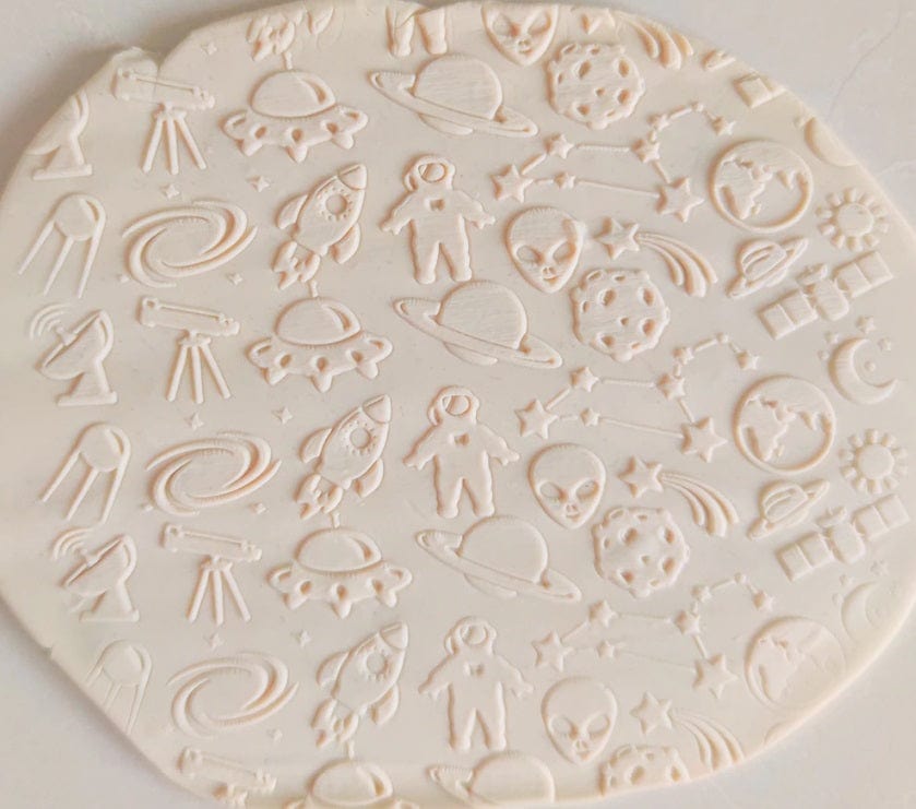 Space Large Embossed Rolling Pin Engraved Cake Pie Baking