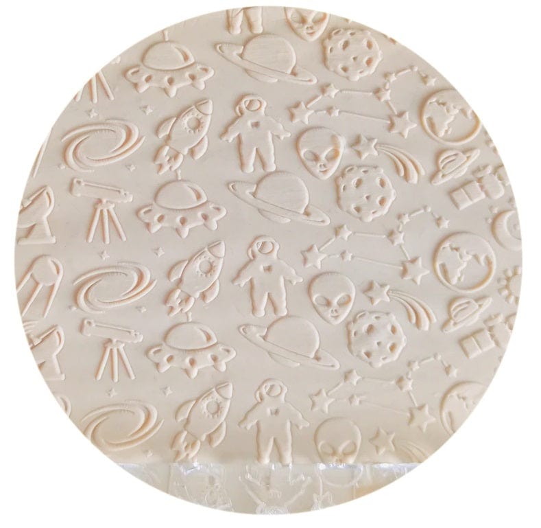 Space Large Embossed Rolling Pin Engraved Cake Pie Baking
