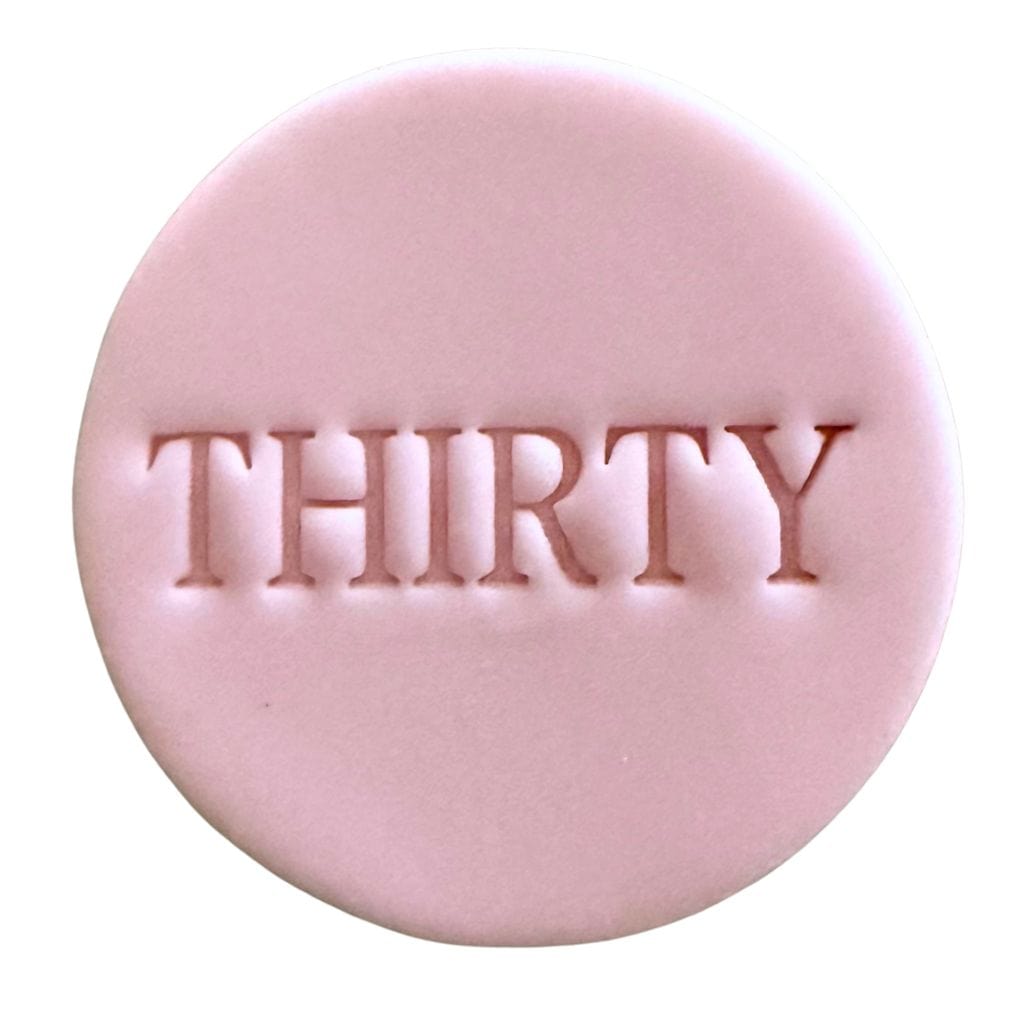 thirty cookie stamp fondant design for birthday cookies