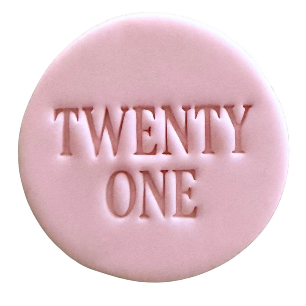 twenty one cookie stamp fondant design for birthday cookies