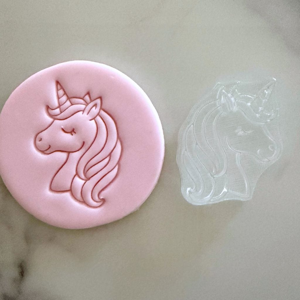 Magical unicorn cookie stamp for birthday cookies