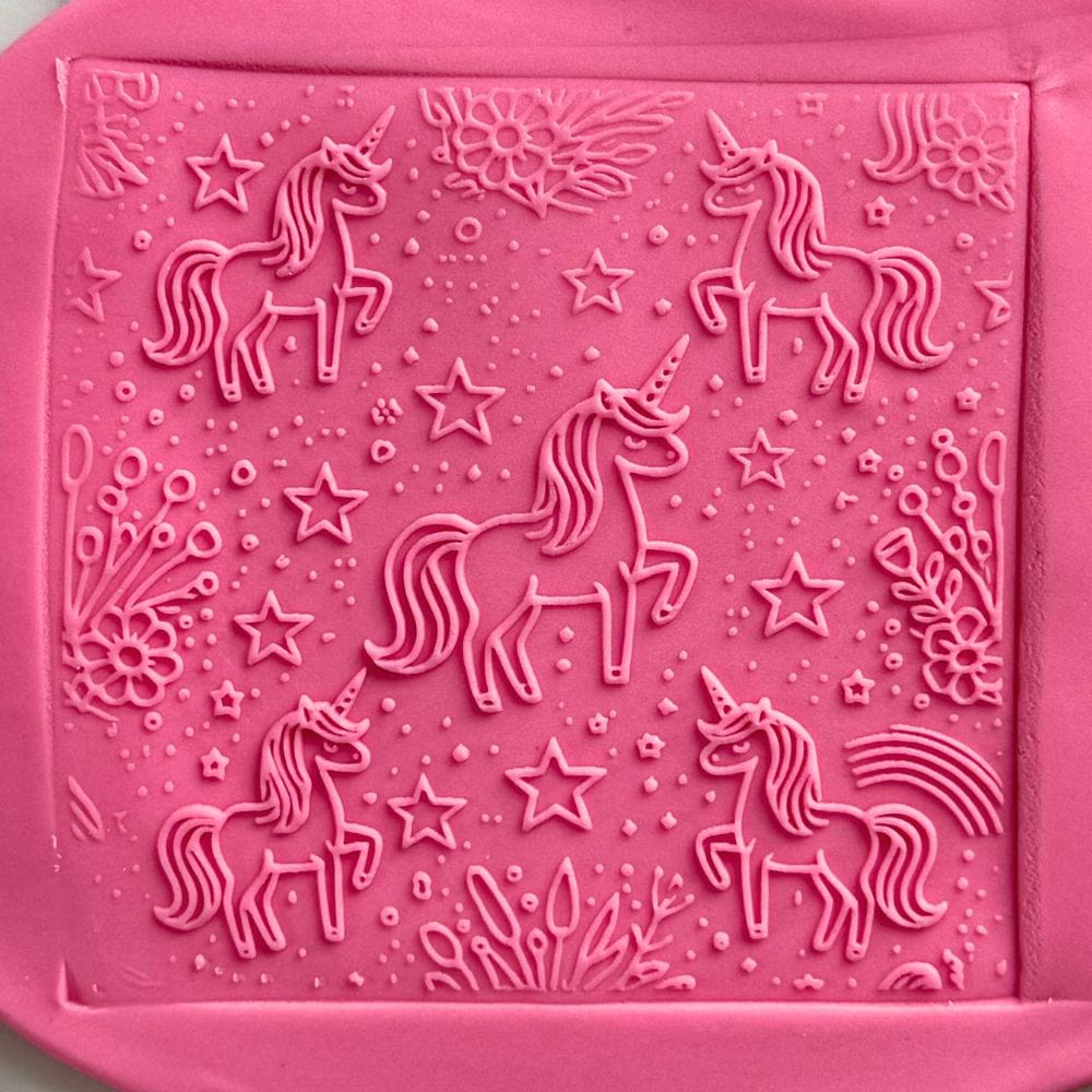 unicorn magic cookie stamp embosser with fondant example