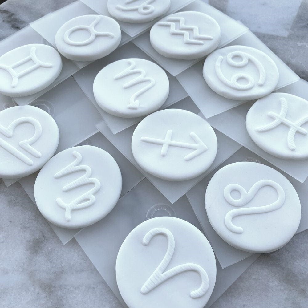 Zodiac Birthday Star Sign Acrylic Debosser Cookie Stamp Raised Fondant