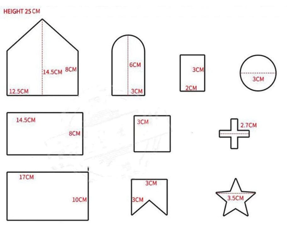 Christmas Gingerbread House Stainless Steel Cookie Cutter Set