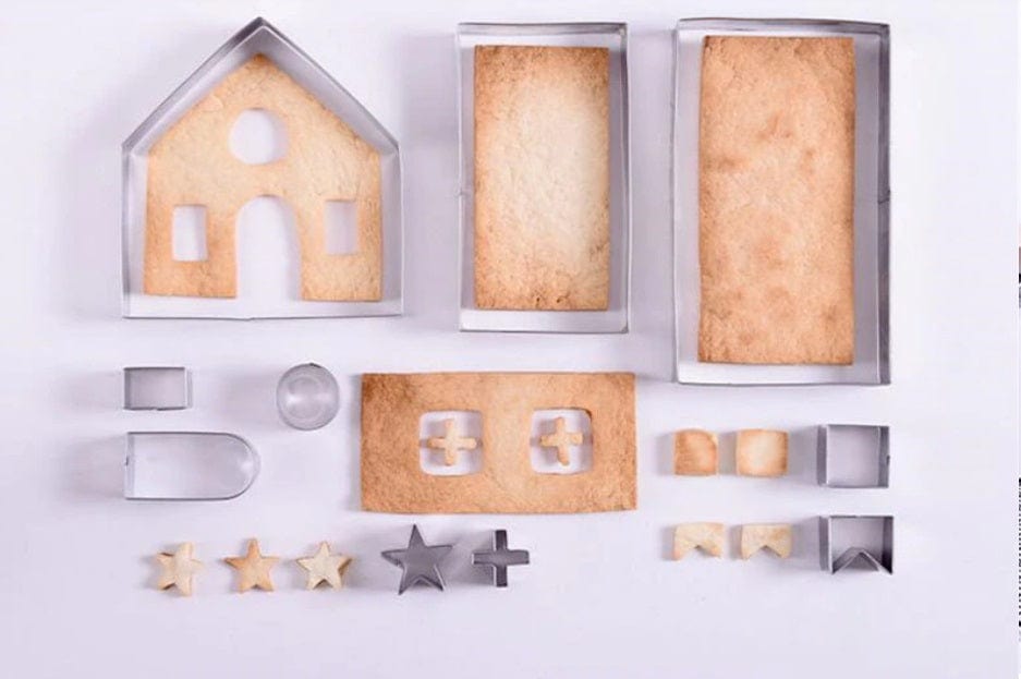 Christmas Gingerbread House Stainless Steel Cookie Cutter Set
