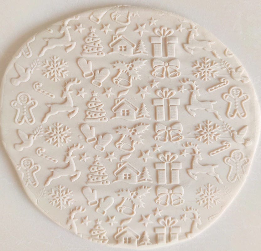 Embossed Rolling Pin - Christmas Holiday
