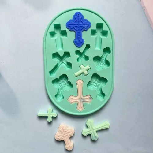 Cross Christening Holy Religious Silicone Mould Baking Cookies Fondant
