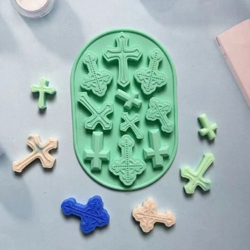 Cross Christening Holy Religious Silicone Mould Baking Cookies Fondant