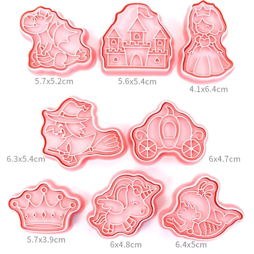 Fairy Tale Princess Cute Cookie Cutter Stamp Embosser Set