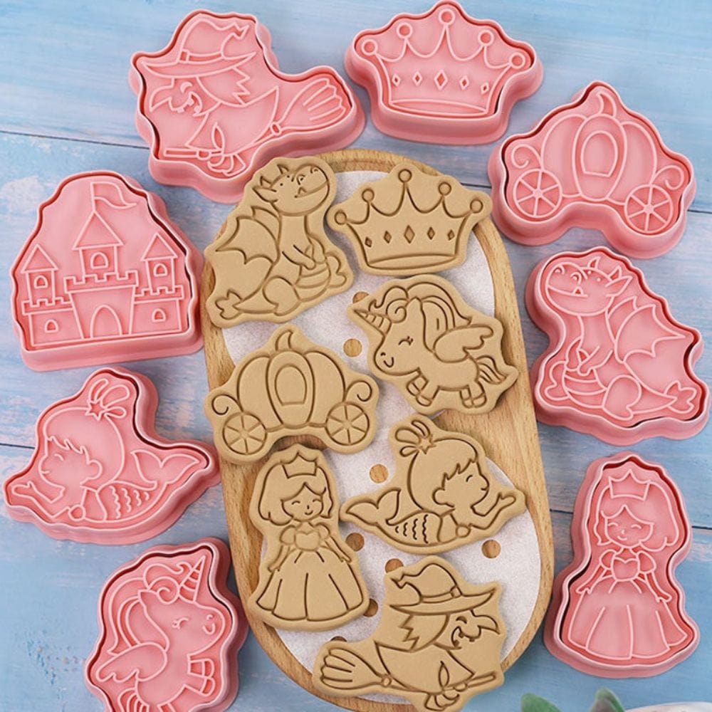 Fairy Tale Princess Cute Cookie Cutter Stamp Embosser Set