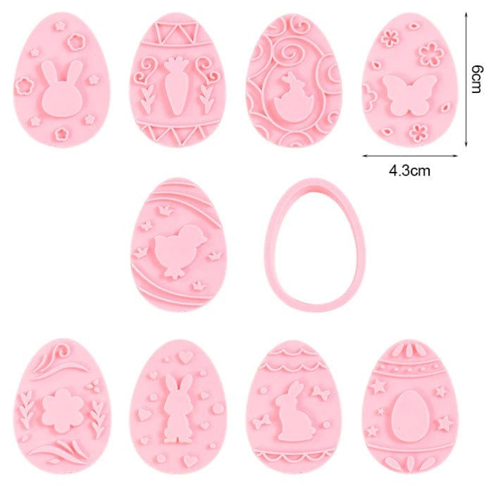 Easter Egg Cookie Cutter Stamp Embosser Set
