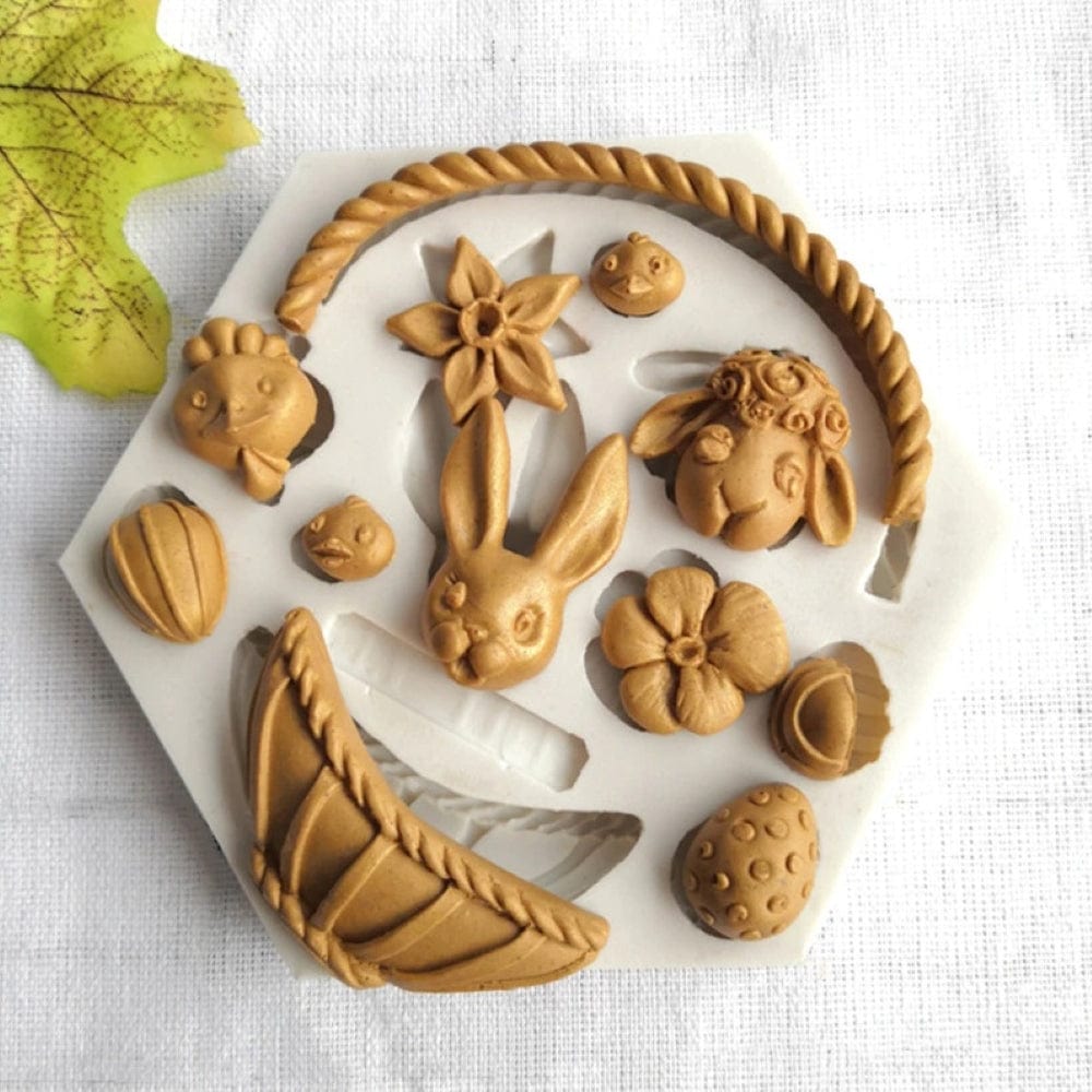 Easter Basket Set Silicone Mould Baking Desserts Fondant