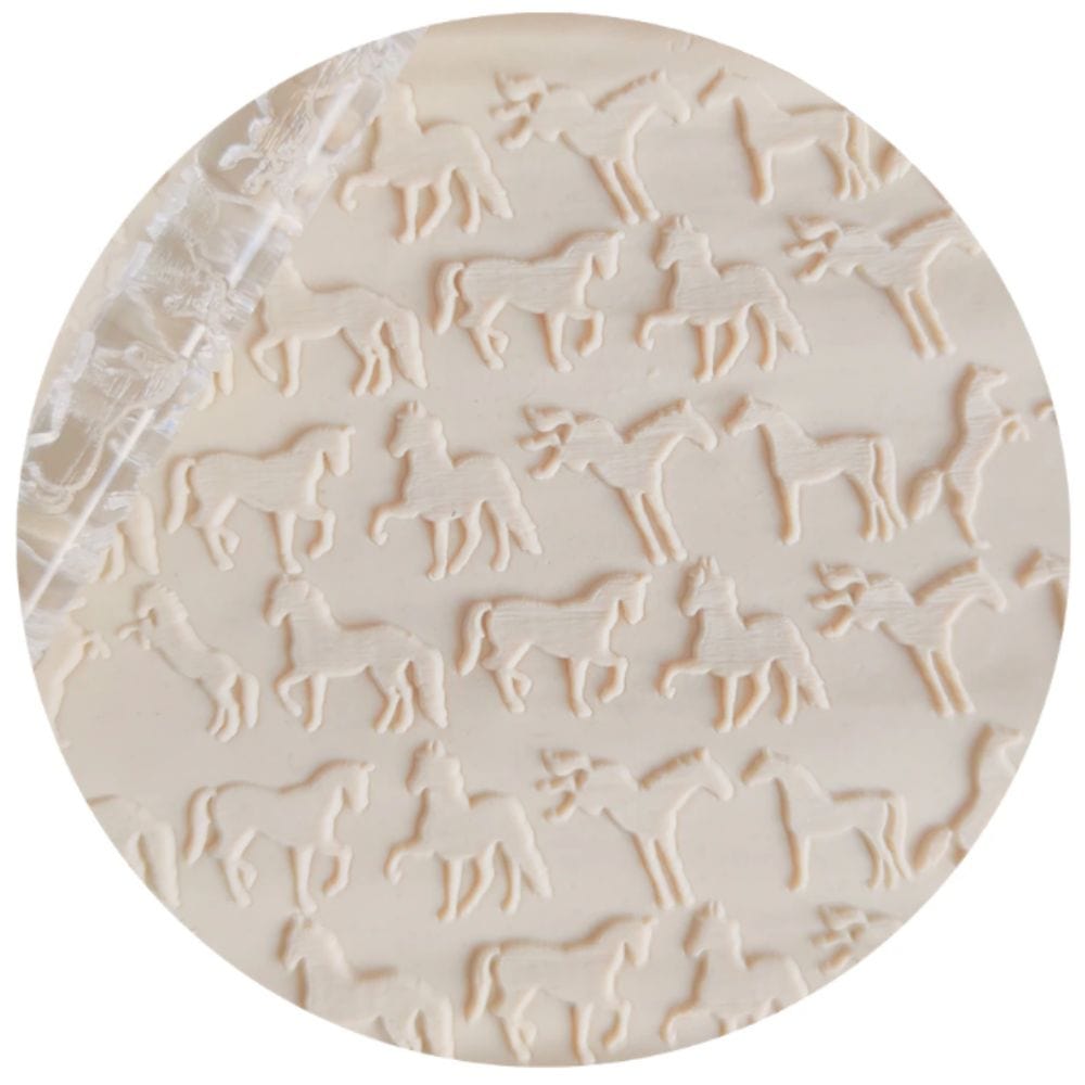 Horse Equestrian Embossed Rolling Pin Engraved Baking Decorative