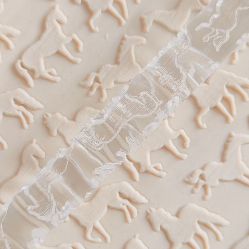 Horse Equestrian Embossed Rolling Pin Engraved Baking Decorative
