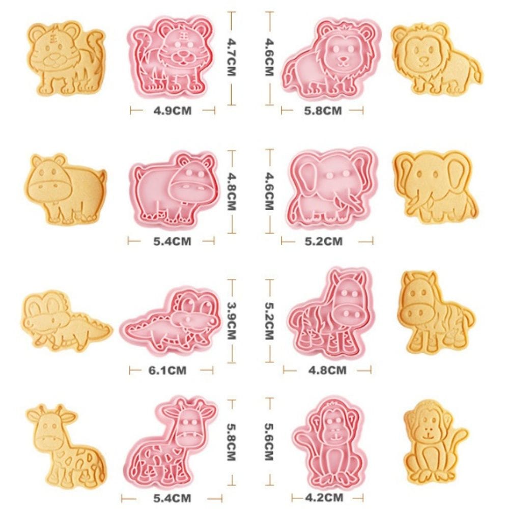 Jungle Animals Cookie Cutter Stamp Embosser Set