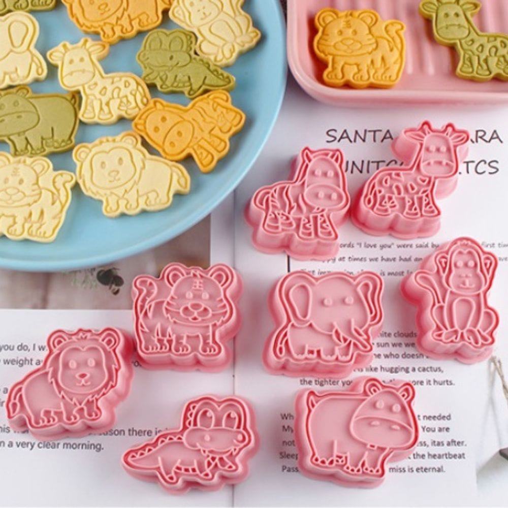 Jungle Animals Cookie Cutter Stamp Embosser Set