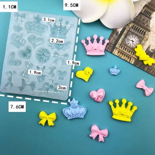 Royal Crown Bow Silicone Mould Set Dessert Cakes Cookies Fondant