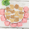 Teddy Bear Biscuit Cookie Cutter Stamp Embosser Set