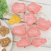 Transport Themed Cute Cookie Cutter Stamp Embosser Set