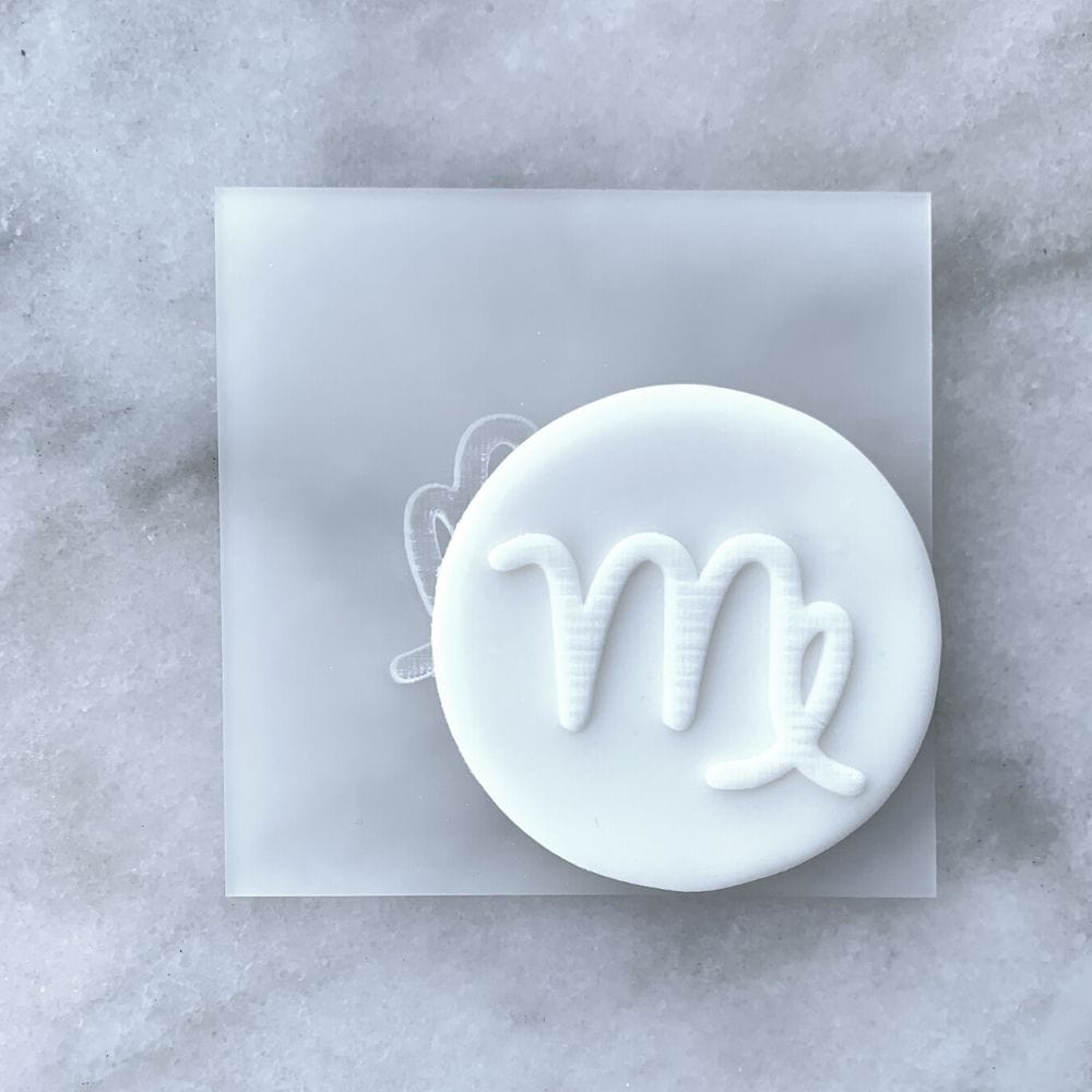 Zodiac Birthday Star Sign Acrylic Debosser Cookie Stamp Raised Fondant