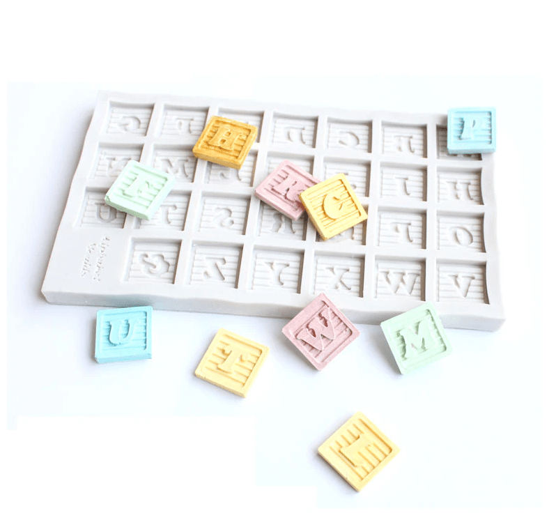 Alphabet Block Font Letters Silicone Mould Baking Resin