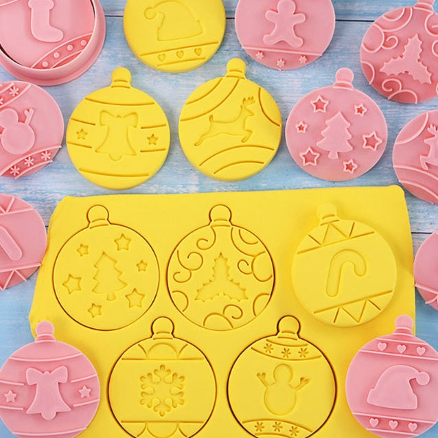 Christmas Baubles Cookie Cutter Stamp Embosser Set