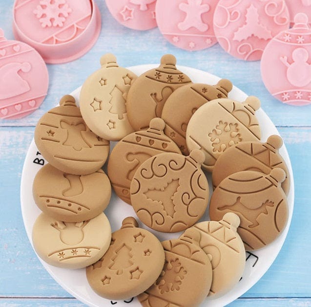 Christmas Baubles Cookie Cutter Stamp Embosser Set