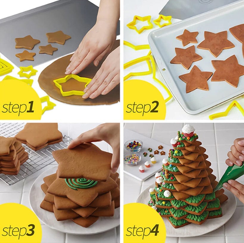 Christmas Tree Stars Cookie Cutter Set