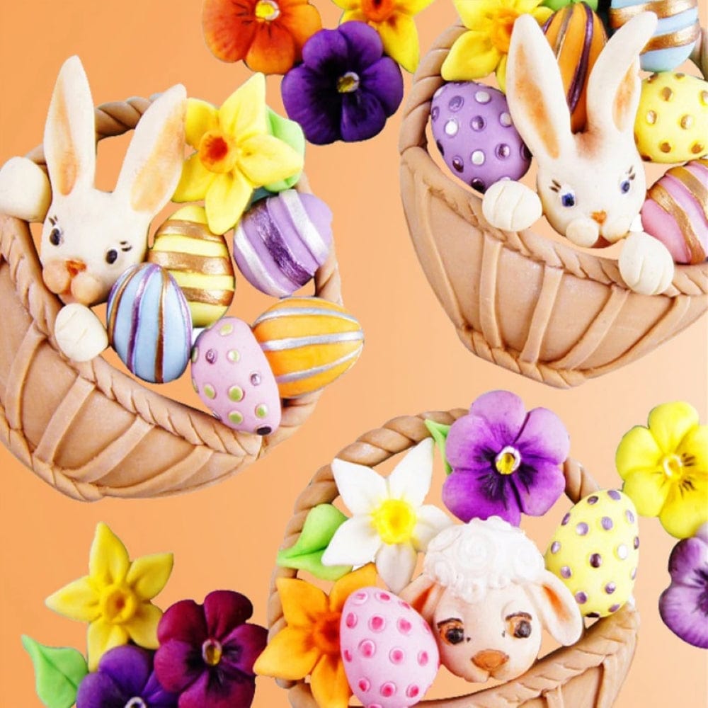 Easter Basket Set Silicone Mould Baking Desserts Fondant