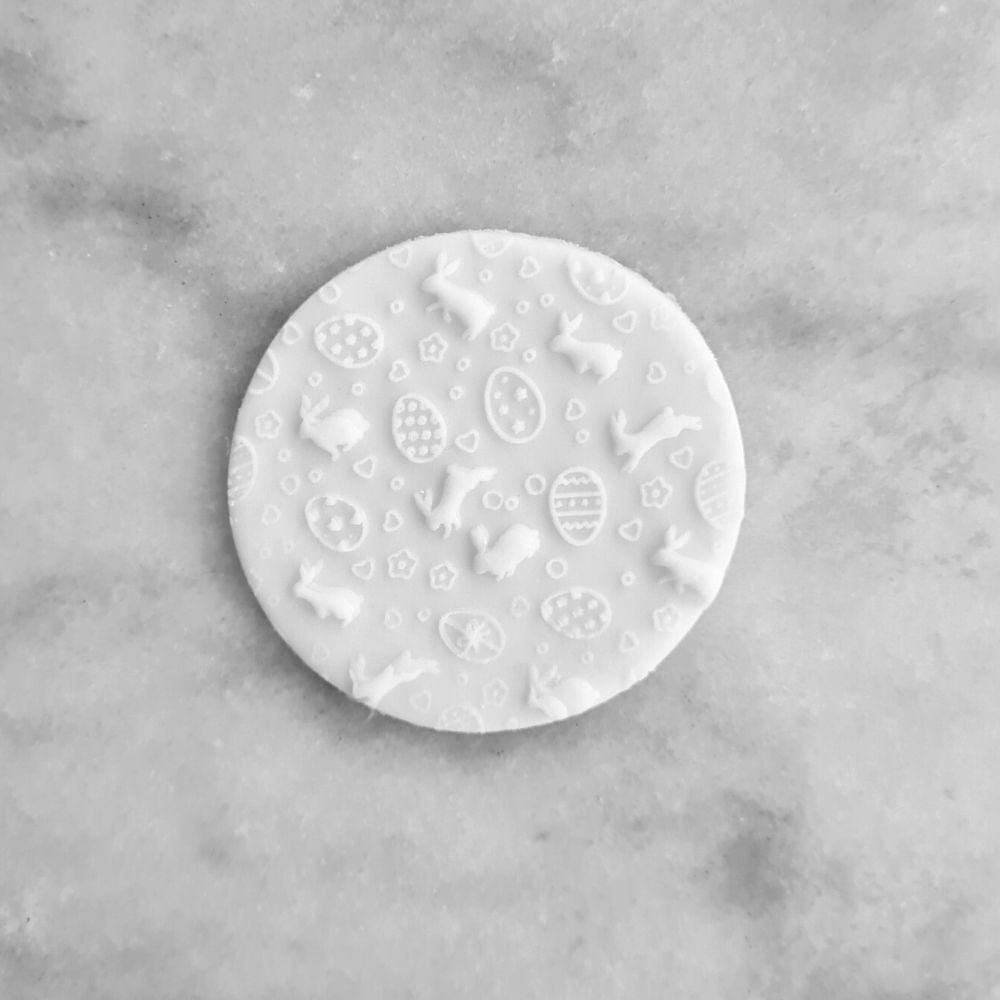 Close-up of Easter Themed pattern on a cookie.
