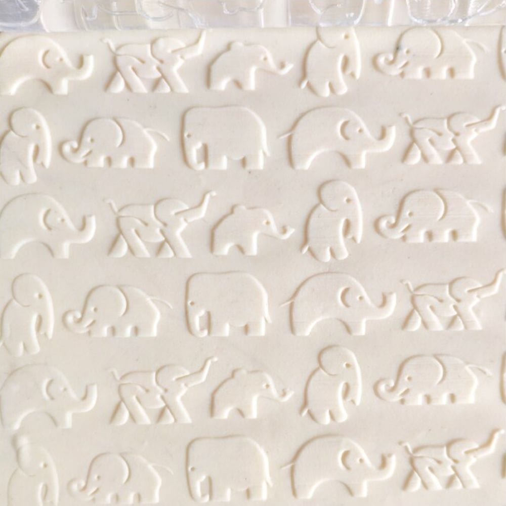 Elephant Pattern Embossed Rolling Pin Engraved Cookie Baking Decorative