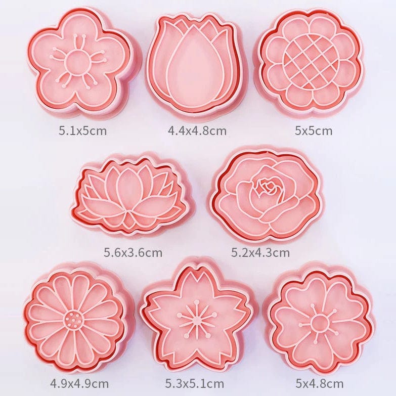 Flower Cookie Cutter Stamp Embosser Set