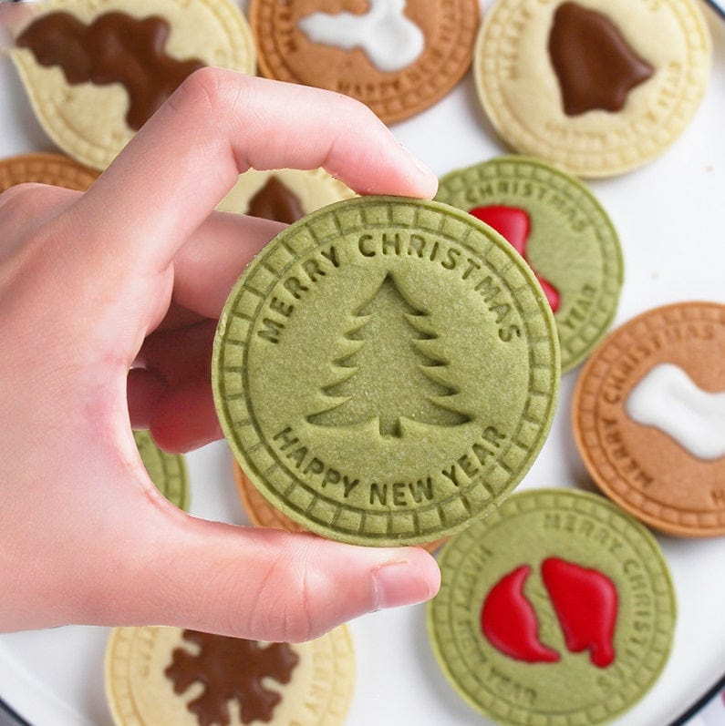 Festive Christmas Baubles Cookie Cutter Stamp Embosser Set