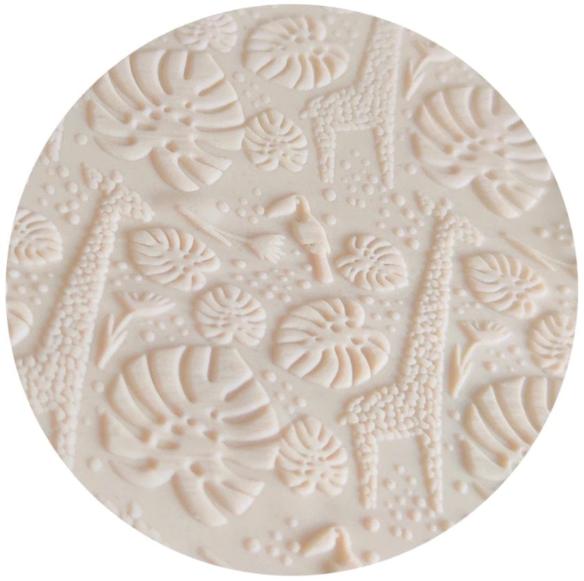 Close-up of Acrylic Embossed Rolling Pin with Giraffe Design | Ideal for Fondant Details