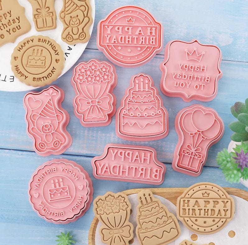 Happy Birthday Cookie Cutter Stamp Embosser Set