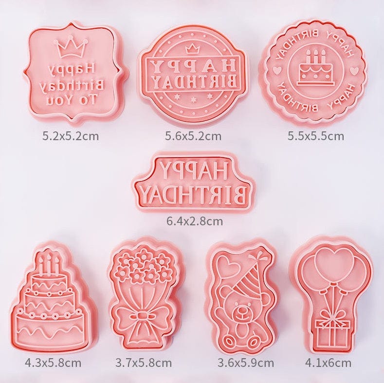 Happy Birthday Cookie Cutter Stamp Embosser Set