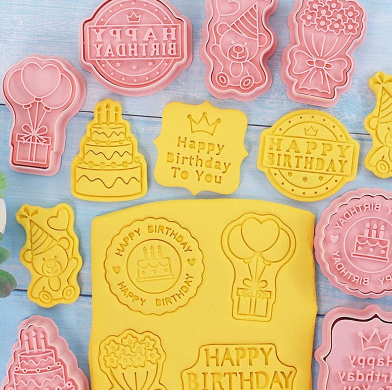 Happy Birthday Cookie Cutter Stamp Embosser Set